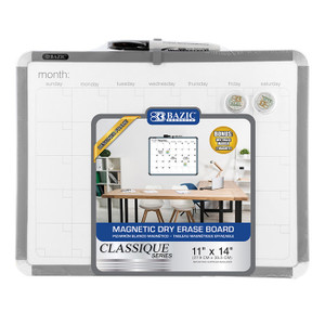 BAZIC 11" X 14" Magnetic Dry Erase Calendar Board w/ Marker & 2 Magnets
